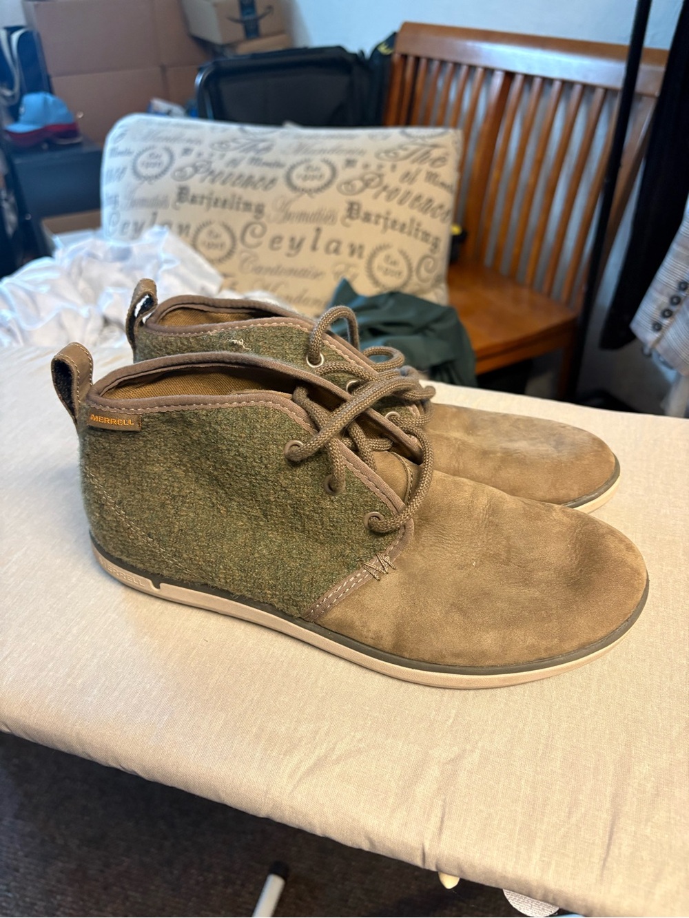 Merrell Olive and Tan Chukka Boots